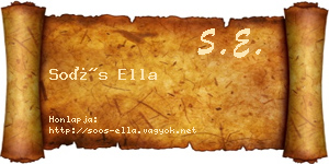 Soós Ella névjegykártya